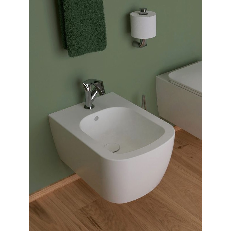 WHITE WALL-HUNG SINGLE HOLE BIDET - Ceramica Flaminia PY218 CERAMICA FLAMINIA - 2