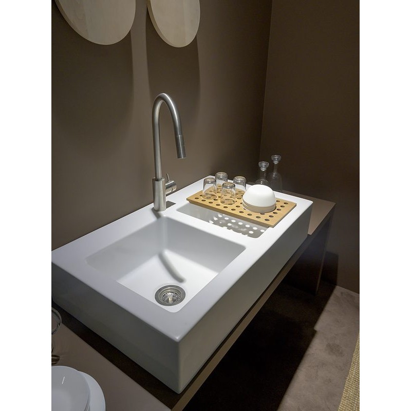 ACQUAGRANDE Doppelbecken-Aufsatzspüle WEISS - Ceramica Flaminia 5051AF CERAMICA FLAMINIA - 1