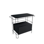 Stainless steel structure with stoneware top and Ceramica Flaminia FI75SCNE lacquered wood drawer CERAMICA FLAMINIA - 1