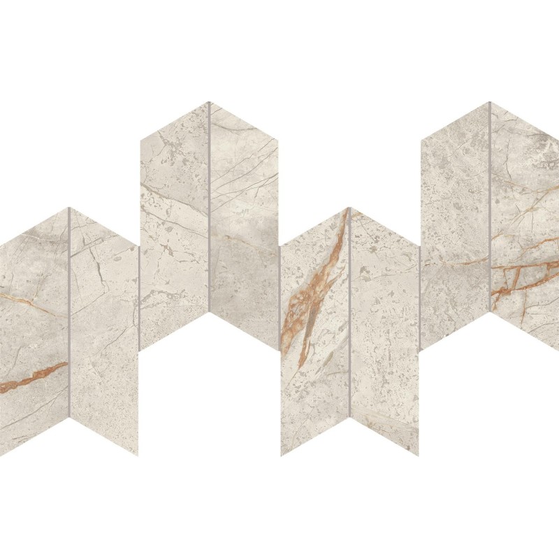 Marvel Diva White Everest MOSAIK Chevron 17,5x46,3  Velvet  - CERAMICHE ATLAS CONCORDE AYD4 CERAMICHE ATLAS CONCORDE - 1