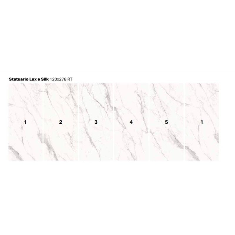 PURITY MARBLE 120X278 VEIN MATCHING STATUARIO LUX C5 DECORO - SUPERGRES VSXV CERAMICHE SUPERGRES - 1