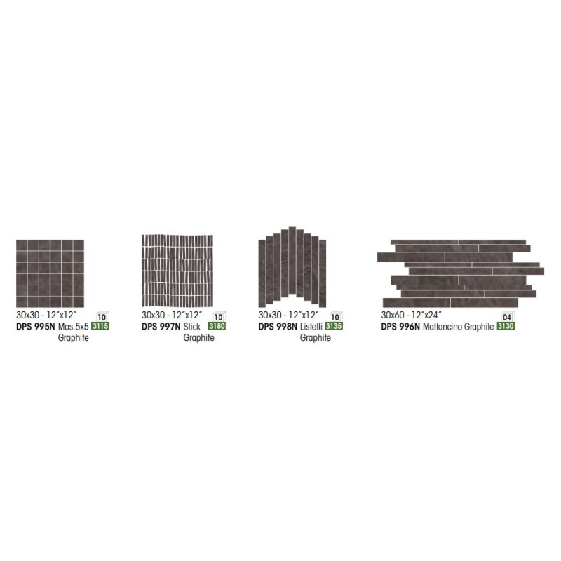 DEEPSTONE MOSAICO STICK 30X30 GRAPHITE - NOVABELL DPS997N NOVABELL - 1
