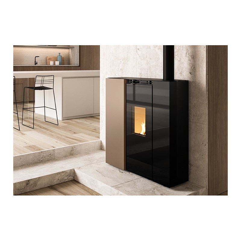 Kaminofen ECOFIRE Hermetischer Pelletofen, hydrobelüftet Tiffany Idro TC US PALAZZETTI