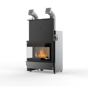 Fireplace ECOMONOBLOCCO Wood-burning fireplace WTX 80 Corner PALAZZETTI