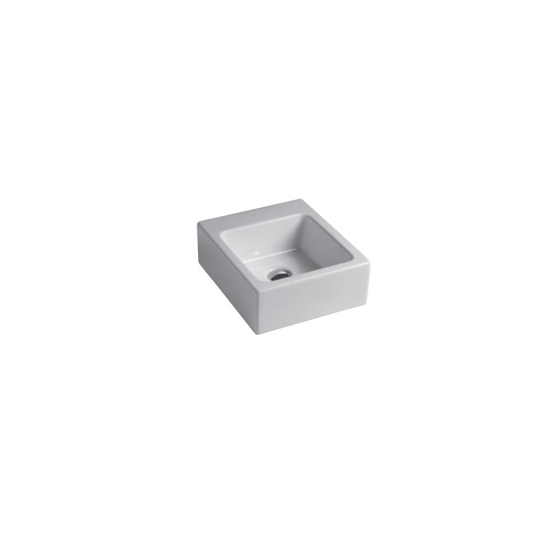 GSG SQUARE Square washbasin cm 32 single hole (without hole on request) 32x37 fixings included