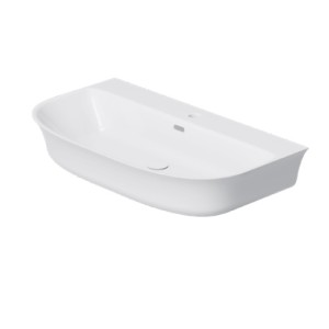 GSG FLUT Lavabo à bord fin 80x48 monotrou (sans trou, trois trous sur demande). Kit de fixation inclus