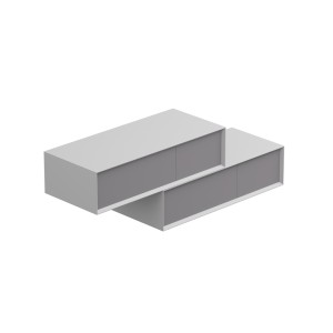 GSG PARIS Mobile Paris in white lacquered MDF L180xD52 cm composed of 2 rectangular pieces of furniture (Fixings included)