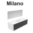 GSG MILANO Mobile Milano in white lacquered MDF L140xD52 with integrated resin sink and two push and pull drawers