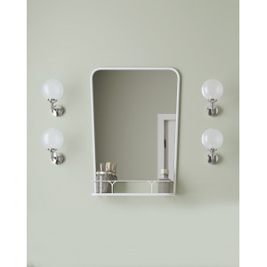 Vintage Mirrors Boogie Mirror with shelf L58xH83xD16 with white finish DEVON&DEVON - 1