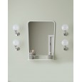 Miroir Vintage Mirrors Boogie avec étagère L58xH83xP16 avec finition white DEVON&DEVON - 1