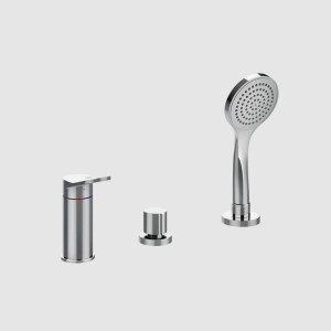 VIA MERAVIGLI Mélangeur de bain à trois trous avec douchette et inverseur GESSI