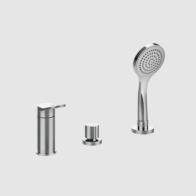 VIA MERAVIGLI Gruppo bordo vasca tre fori con doccetta e deviatore GESSI