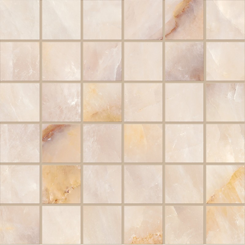 TELE DI MARMO CRYSTAL MOSAICO 5X5 EXTRA PINK FULL LAPPATO 30X30 - EMILCERAMICA ENQF EMILCERAMICA - 1