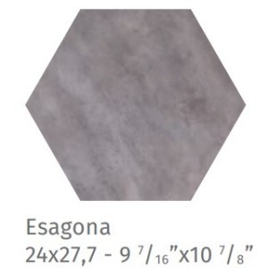 FUORITONO ESAGONA GRIGIO MATT 24X27,7cm 10mm R10 - CIR 10727092