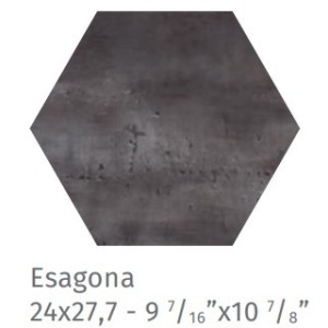 FUORITONO ESAGONA NERO MATT 24X27,7cm 10mm R10 - CIR 10727111