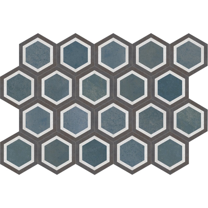 ITALICA ESAGONA TERRA MODERNA BLU 24X27,7cm 10mm - CIR 1087199