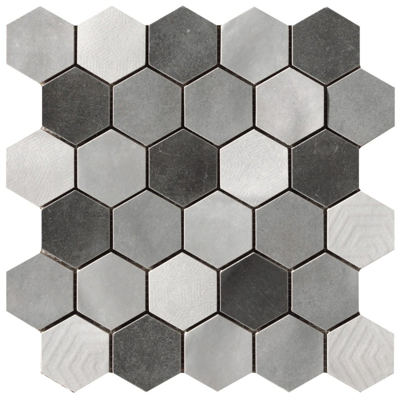 MATERIA PRIMA MOSAICO ESAGONA MIX GREY 27X27cm - CIR 10699211