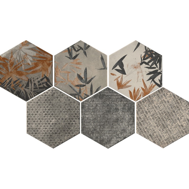 MIAMI ESAGONA S/6 FLORIDA GREY PZ 24X27,7cm 10mm - CIR 1064137