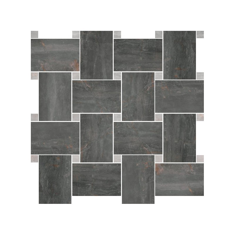 FOSSIL MOSAIK BASKET FOSSIL PIOMBO SQ 30X30cm 10mm - Serenissima 1066651