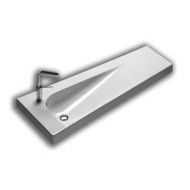 GRANDANGOLO washbasin   G-130 T right_a hole   1300x500x335 YXF5 HATRIA