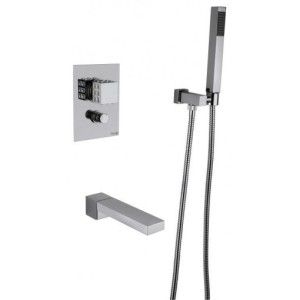 PURE GLAME LUX Mixer Bain encastré avec Déviateur, Bouche 220mm, set douche 3L530/D BONGIO RUBINETTERIE  - 1