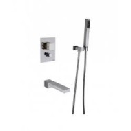 PURE GLAM DECOR Wannen Mixer Einbau mit Umsteller, Wandauslauf 220mm, Handbrause 3D530/D BONGIO RUBINETTERIE  - 1