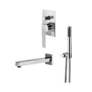 STELTH Mixer Bain encastré avec Déviateur, Bouche 220mm, set douche 01530-D BONGIO RUBINETTERIE  - 1
