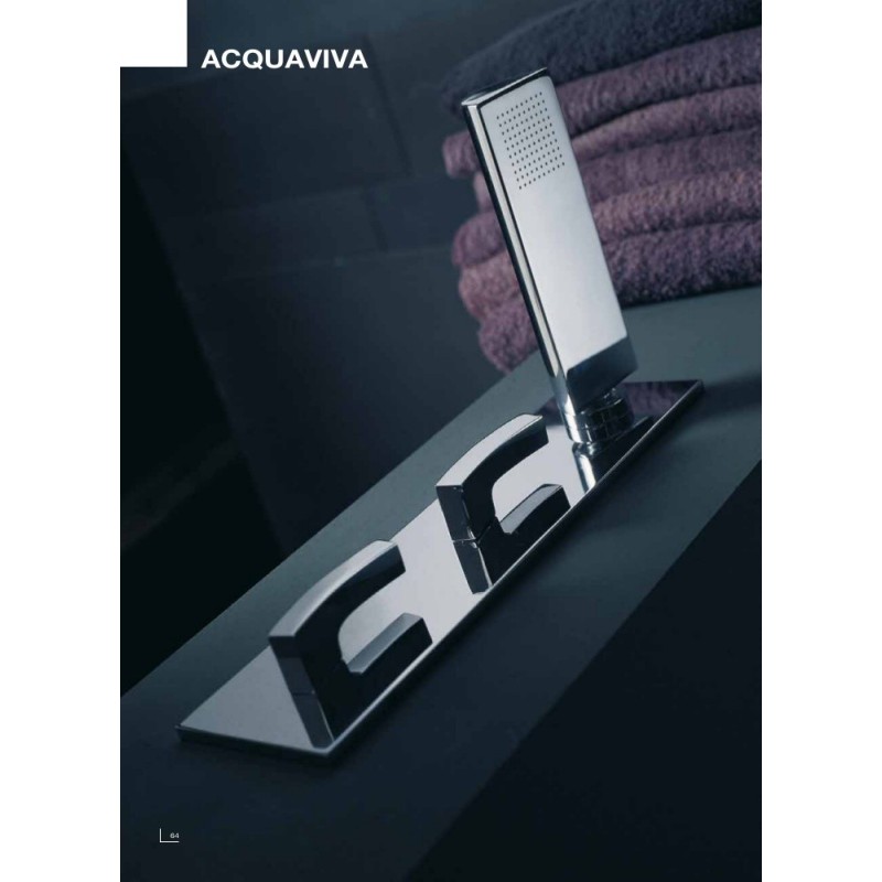 ACQUAVIVA Built-in bath with spout 220mm, set on plate and Mixer 56531/D