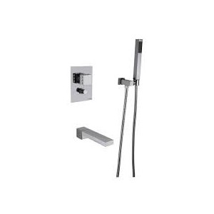 PURE GLAME Built-in bath Mixer with diverter, spout 220mm, shower set 3P530/D