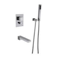 PURE GLAME Built-in bath Mixer with diverter, spout 220mm, shower set 3P530/D