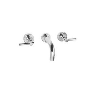 T LEVER Waschbeckenarmatur für Wand mit Hahn  160mm komplett mit einbau verbindung Chrome  Bongio 31538-1A BONGIO RUBINETTERIE  