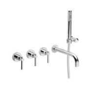T LEVER Einbau Wannenarmatur mit Duplex Brause Chrome  Bongio 31530-D BONGIO RUBINETTERIE  - 1