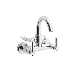 T LEVER External bath mixer with shower set duplex Chrome  Bongio 31536-D BONGIO RUBINETTERIE  - 1