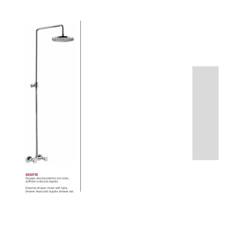 ALCOR Groupe douche externe avec tube douche, tête de douche et set de douche Chrome  Bongio 42537-D BONGIO RUBINETTERIE  - 1
