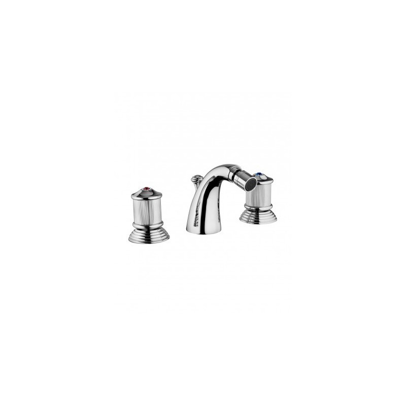IMPERO Batterie Bidet 3 trous Bouche complete échappement 1.1/4" Chrome  Bongio 65503 BONGIO RUBINETTERIE  - 1