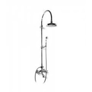 External bath mixer with tube, shower head and handshower set duplex Chrome  Bongio 15536-D BONGIO RUBINETTERIE  - 1