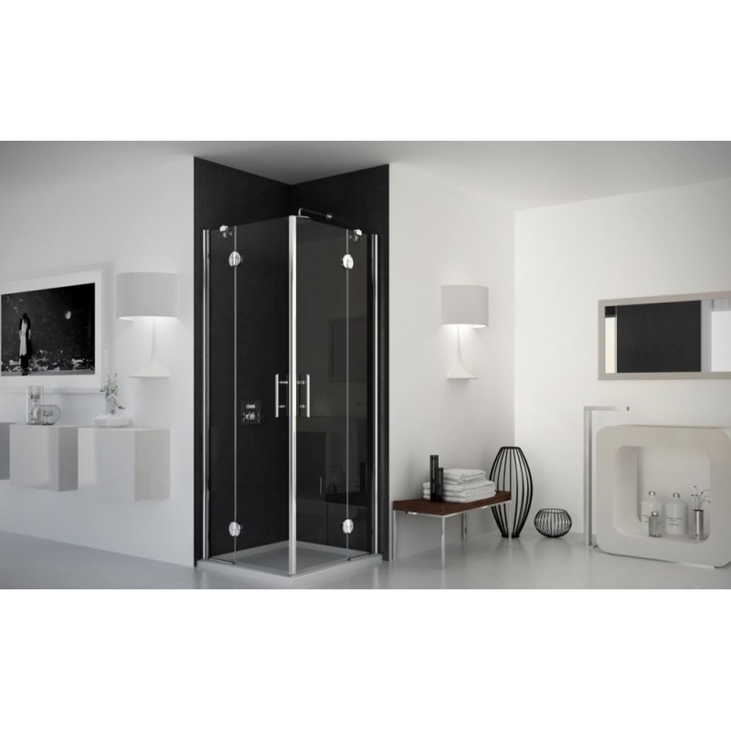 Bat Angolo ad Ante Box Doccia  da  80x80cm Cromo  Cristallo 6mm Trasparente FORTE BOX DOCCIA  - 1