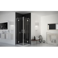 Bat Angolo ad Ante Box Doccia  da  80x80cm Cromo  Cristallo 6mm Trasparente FORTE BOX DOCCIA  - 1