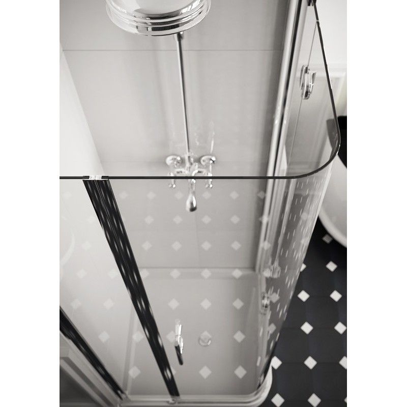 Elle Corner Panels Shower cabin  from  90X90cm Chrome  Crystal 6mm Transparent FORTE BOX DOCCIA  - 1