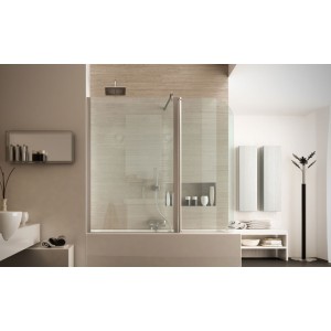 New Tirreno Ante Sopravasca da  143-145cm Cromo  Cristallo 6mm Trasparente FORTE BOX DOCCIA  - 1