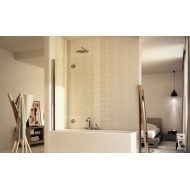 New Jonio Ante Sopravasca da  120-122cm Cromo  Cristallo 6mm Trasparente FORTE BOX DOCCIA  - 1