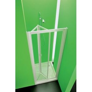 Domino Porta Box Doccia  da  70cm Bianco Cristallo Temperato 3mm Trasparente FORTE BOX DOCCIA  - 1