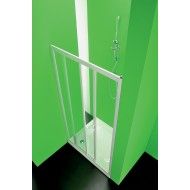 Maestrodue  Porta Box Doccia  da  100cm Bianco Cristallo Temperato 3mm Trasparente FORTE BOX DOCCIA  - 1