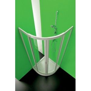 Ponte Tondo Ante Box Doccia  da  70cm Bianco Cristallo Temperato 3mm Trasparente FORTE BOX DOCCIA  - 1