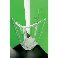 Randa Rettangolare Ante Box Doccia  da  80X100cm Bianco Cristallo Temperato 3mm Trasparente FORTE BOX DOCCIA  - 1