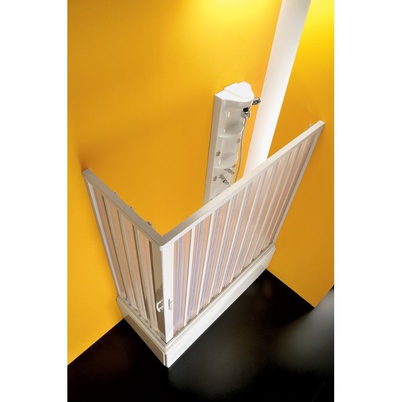 Kappa Bathtub corner two sidesl opening from  80-200cm White PVCTransparent FORTE BOX DOCCIA  - 1