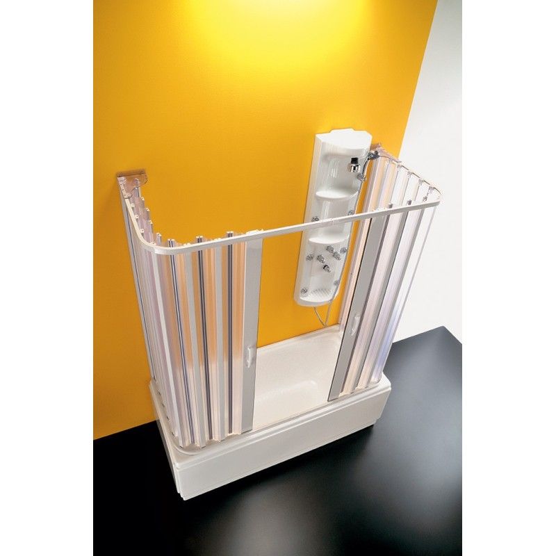 Delta 3 Ante Sopravasca da  70X170cm Bianco PVC Trasparente FORTE BOX DOCCIA  - 1