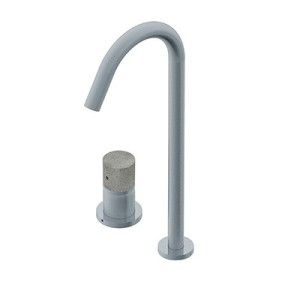 Diametro35 Inox Concrete Miscelatore monocomando soprapiano per lavabo Ritmonio RITMONIO - 1