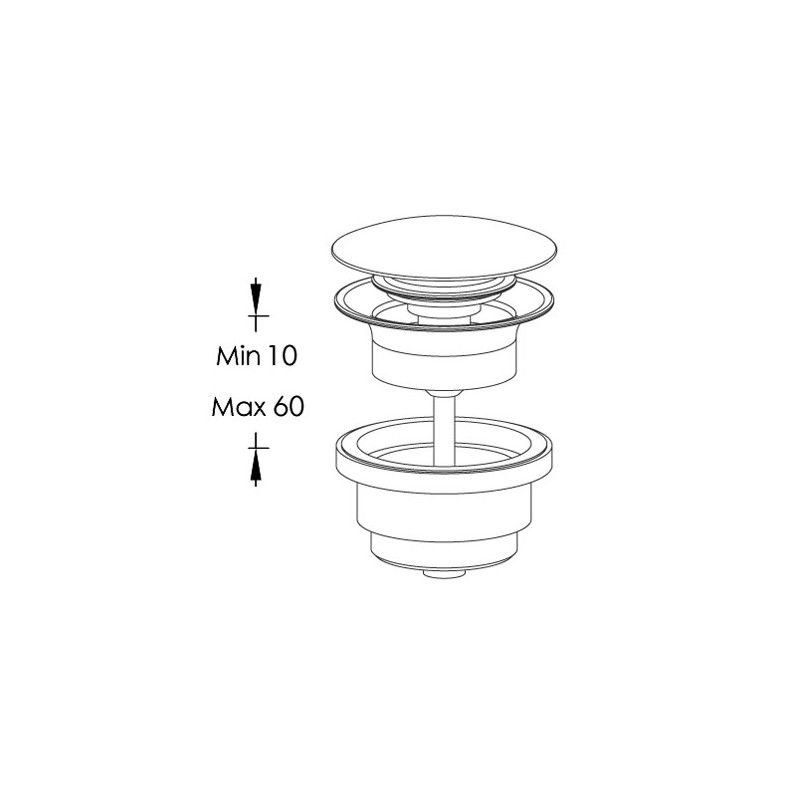 Complementi bagno Piletta con tappo a pressione CLIC-CLAC per lavabo Ritmonio RITMONIO - 1