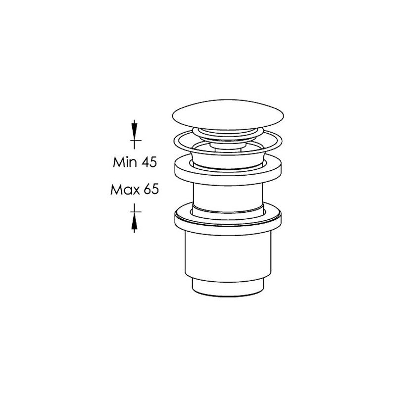 Complementi bagno Piletta con tappo a pressione CLIC-CLAC per lavabo Ritmonio RITMONIO - 1